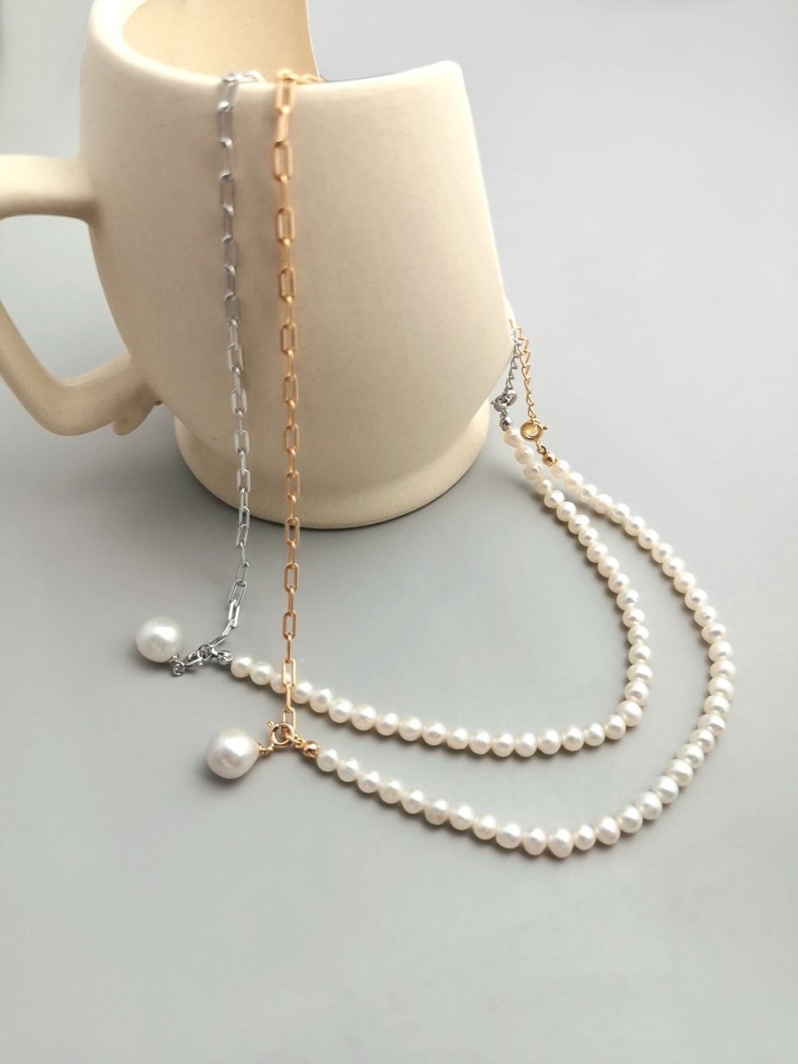 Classic Mabe Pearl 925 Sterling Silver Necklace | Mix Mix Style [Hot Seller]-Mix MIx Style