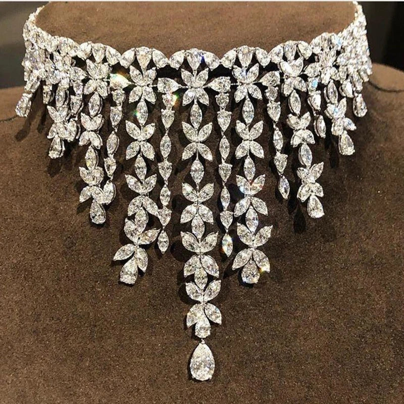 jankelly luxury 2pcs Bridal Zirconia Jewelry Sets For Women Party, Luxury Dubai Nigeria CZ Crystal Wedding Jewelry Sets-Mix MIx Style