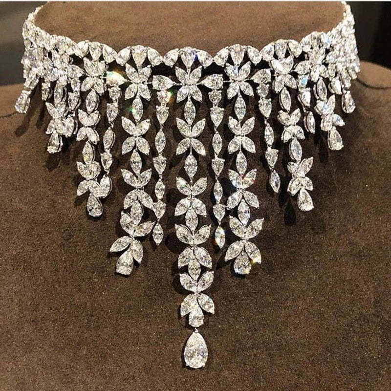 jankelly luxury 2pcs Bridal Zirconia Jewelry Sets For Women Party, Luxury Dubai Nigeria CZ Crystal Wedding Jewelry Sets-Mix MIx Style